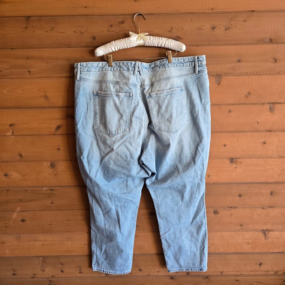 Good American Jean Good Classic Straight Leg Plus 24 Light Wash Distressed Denim - Picture 5 of 7